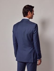 Mid Blue Sharkskin 3 Piece Slim  Suit-preview5