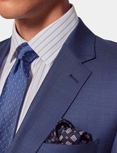 Slim Fit Mid Blue Sharkskin Suit-preview1