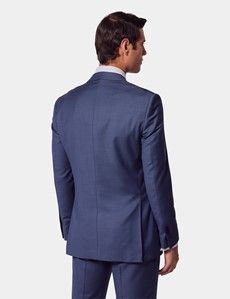 Slim Fit Mid Blue Sharkskin Suit-preview5