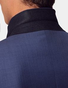 Slim Fit Mid Blue Sharkskin Suit-preview6