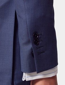 Slim Fit Mid Blue Sharkskin Suit-preview7