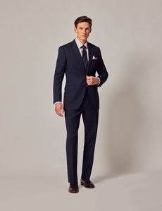 Navy Hopsack Slim Suit Jacket-preview7