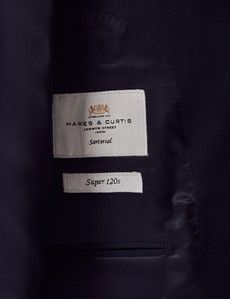 Navy Hopsack Slim Suit Jacket-preview4