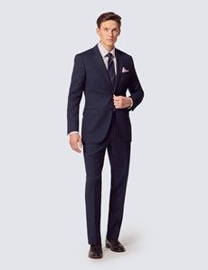 Slim Fit Navy Hopsack Suit Jacket