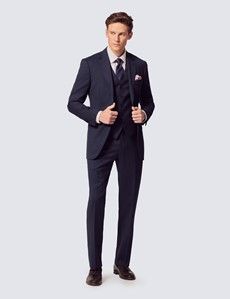 Slim Fit Navy Hopsack Suit
