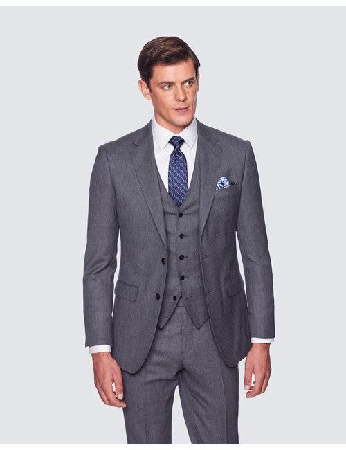 Slim Fit Grey Birdseye Suit-preview