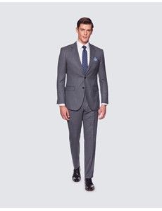 Men’s Grey Birdseye Plain 3 Piece Slim Fit Suit-preview7