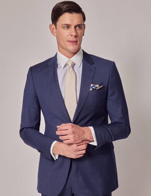 Mid Blue Slim Suit Jacket