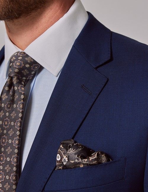 Royal Blue Birdseye Slim Suit Jacket-preview