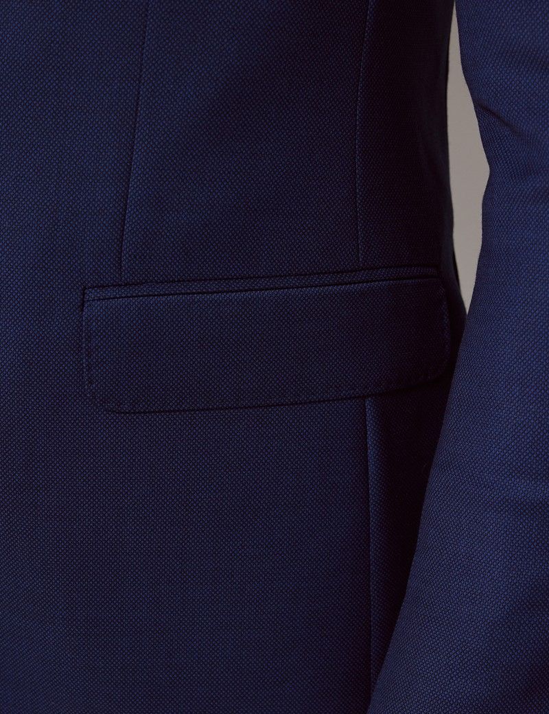 Men's Royal Blue Birdseye Slim Suit Jacket