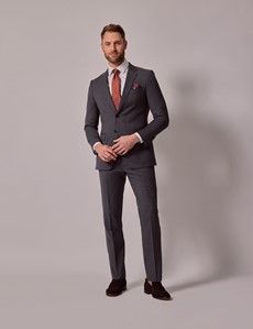 Dark Grey Crepe Slim Suit