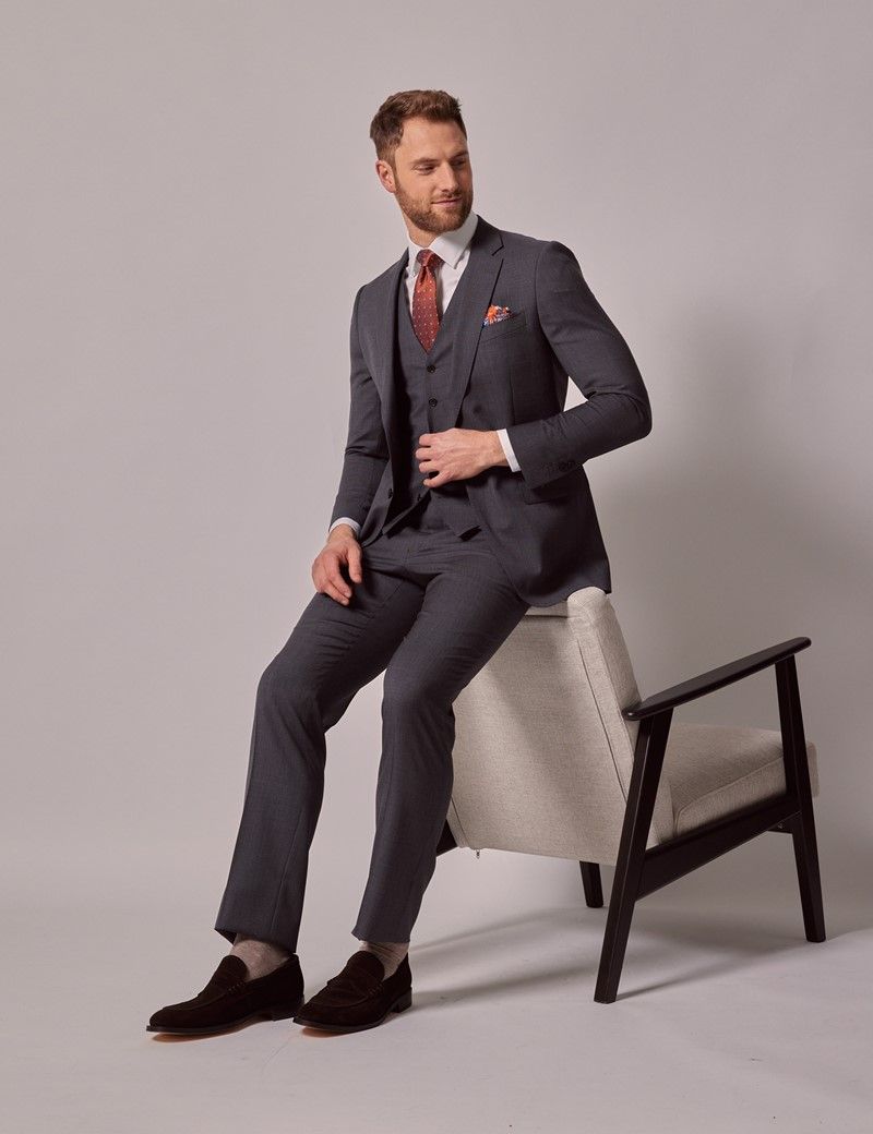 Dark grey coat suit best sale