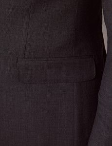 Dark Grey Crepe 3 Piece Slim Suit-preview3