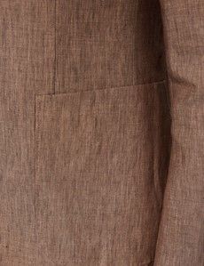 Light Brown Linen Slim Fit Suit Jacket-preview9