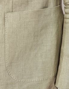 Slim Fit Green Linen Suit Jacket