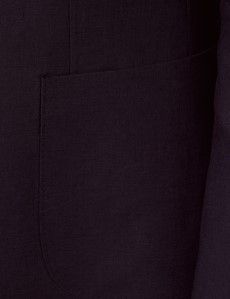 Navy Linen Slim Fit Suit Jacket-preview2