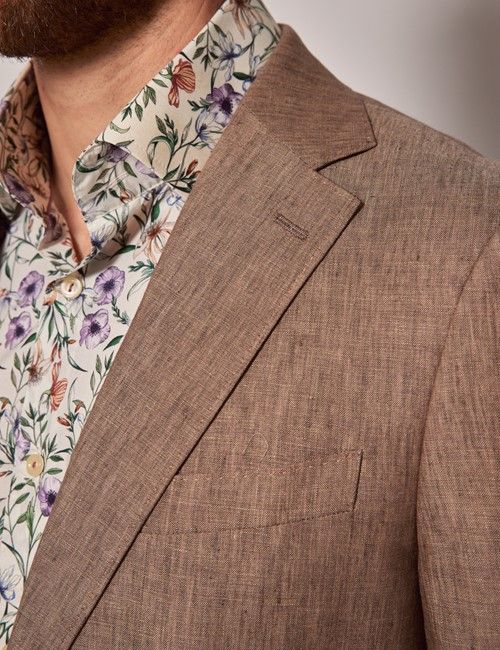 Light Brown Linen Slim Suit-preview