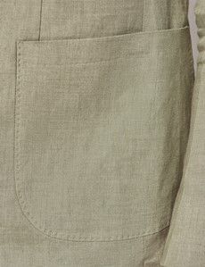 Green Linen Slim Fit Suit-preview4