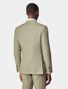 Green Linen Slim Fit Suit-preview6