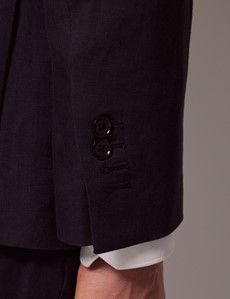 Navy Linen Slim Suit-preview7
