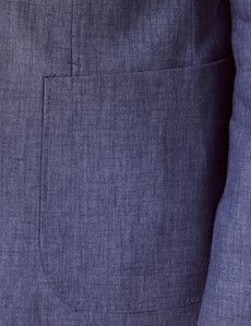 Denim Blue Linen Slim Suit-preview3