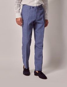 Denim Blue Linen Slim Suit-preview8