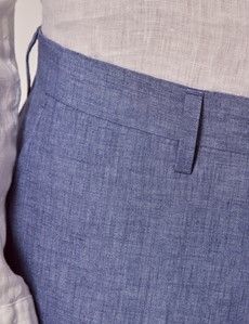 Denim Blue Linen Slim Suit-preview9