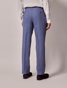 Denim Blue Linen Slim Suit-preview10