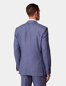 Denim Blue Linen Slim Suit-preview5