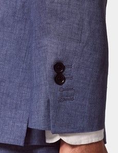 Denim Blue Linen Slim Suit-preview7