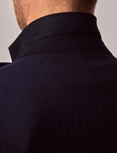 Classic Fit Navy Herringbone Suit Jacket-preview6