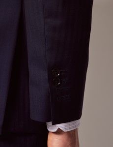 Classic Fit Navy Herringbone Suit Jacket-preview7