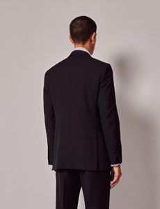Black Herringbone Slim Suit Jacket-preview4