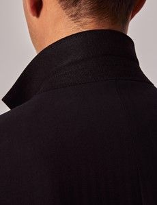Black Herringbone Slim Suit Jacket-preview5