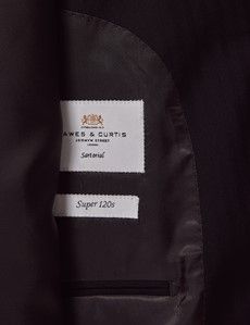 Slim Fit Black Herringbone Suit Jacket-preview3