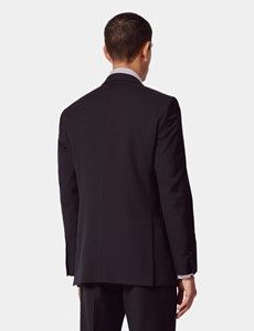Slim Fit Black Herringbone Suit Jacket-preview4