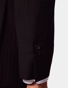 Slim Fit Black Herringbone Suit Jacket-preview6