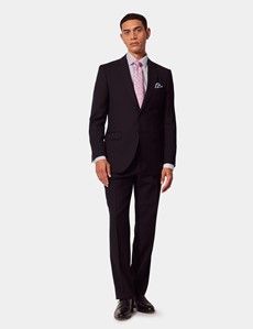 Slim Fit Black Herringbone Suit Jacket-preview7
