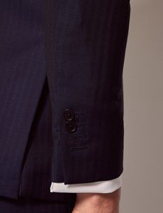 Slim Fit Navy Herringbone Suit Jacket-preview6
