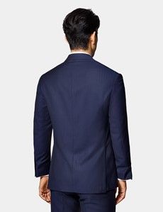 Slim Fit Navy Herringbone Suit Jacket