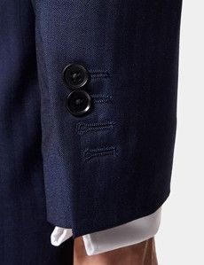 Slim Fit Navy Herringbone Suit Jacket