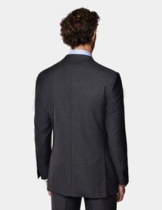 Slim Fit Charcoal Herringbone Suit
