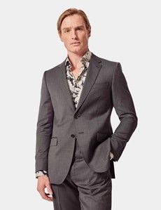 Slim Fit Charcoal Birdseye Suit Jacket