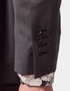 Slim Fit Charcoal Birdseye Suit Jacket-preview5