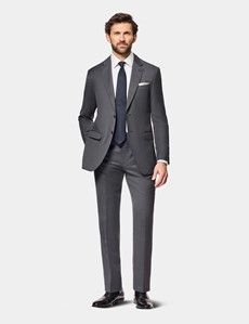 Slim Fit Charcoal Birdseye Suit Jacket