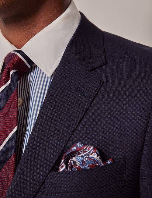 Navy Birdseye Slim Suit Jacket-preview