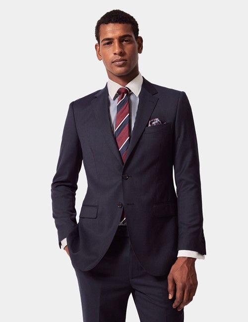 Slim Fit Navy Birdseye Suit Jacket