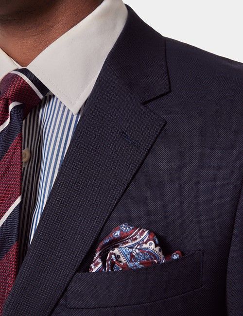 Slim Fit Navy Birdseye Suit Jacket-preview