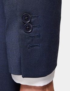 Slim Fit Navy Birdseye Suit Jacket