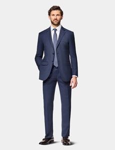 Slim Fit Navy Birdseye Suit Jacket